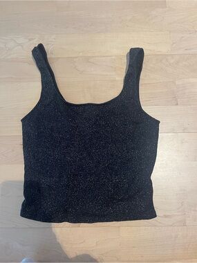 Dynamite Black Sparkle Knit Tank Top - Women